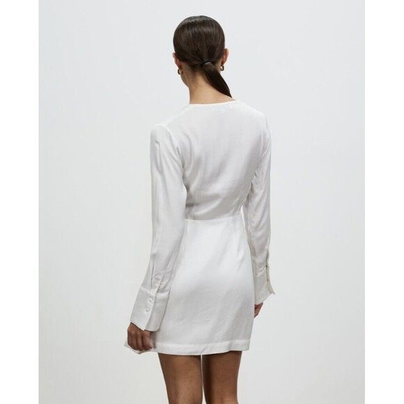 NWT! LOVER Moda Tie Front Mini Dress White Size 6 - Picture 4 of 14